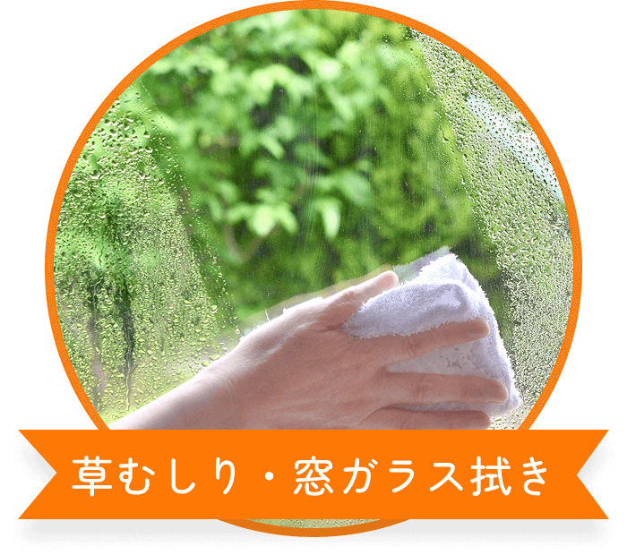 草むしり・窓ガラス拭き